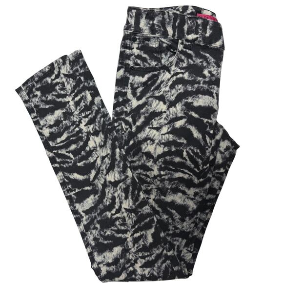 ALICE + OLIVIA BLACK WHITE ZEBRA SKINNY JEANS SIZE 4 - Picture 2 of 5